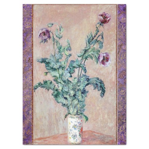 MONETS VASE OF POPPIES PAINTING TISSUE PAPER