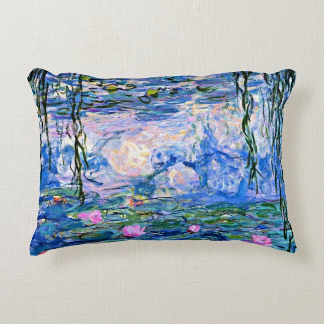 Monet's Water Lilies Accent Pillow (Front)