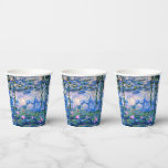 Monet's Water Lilies Mix and Match Paper Cups<br><div class="desc">Water Lilies,  1919 famous painting by Claude Monet,  with color coordinated solid colors pinkish-purple and Monet blue,  ready to mix and match.</div>