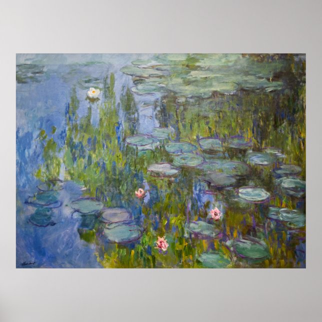 Monet's Water Lilies  Poster (Front)
