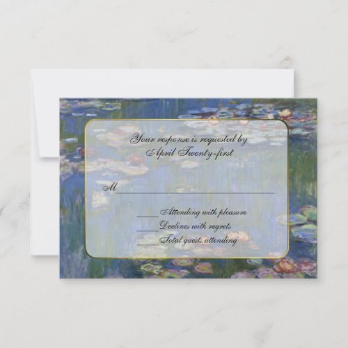 Monet's Water Lilies RSVP Response Card