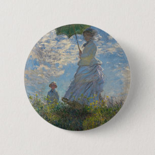 Monet's Woman with a parasol Button
