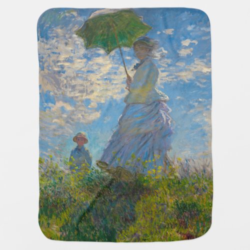 Monets Woman with Parasol Baby Blanket