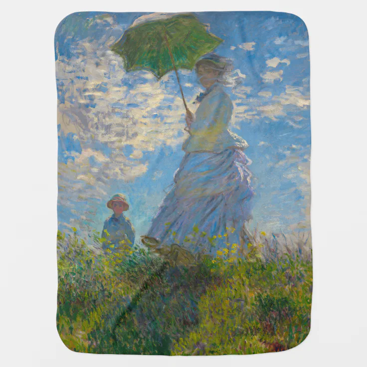 Monet S Woman With Parasol Baby Blanket Zazzle Monet S Woman With Parasol Baby Blanket Zazzle