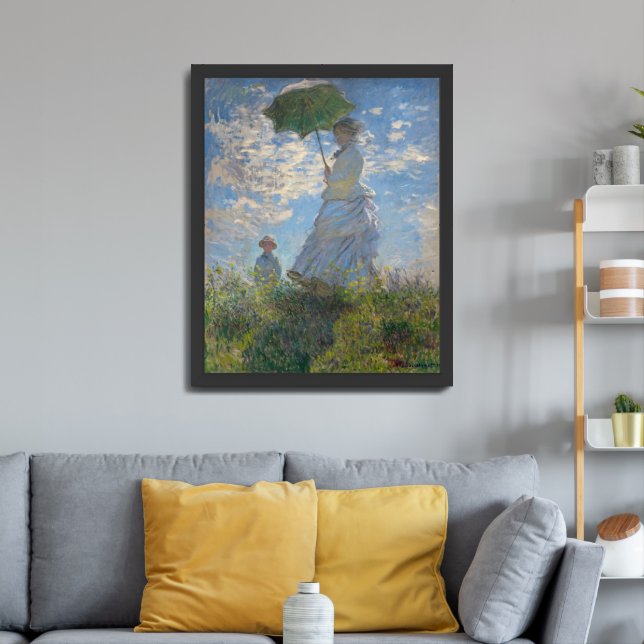 Monet's Woman with Parasol,Impressionist Landscape Framed Art (Living Room 3)