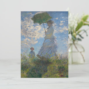 Monet's Woman with Parasol,Impressionist Landscape Invitation