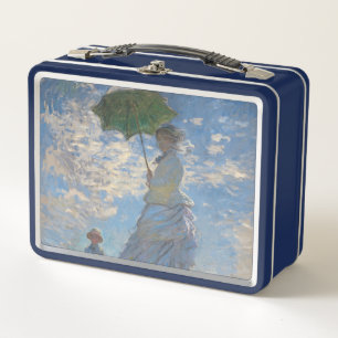 Monet's Woman with Parasol,Impressionist Landscape Metal Lunch Box