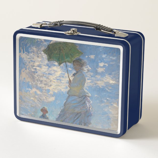 Monet's Woman with Parasol,Impressionist Landscape Metal Lunch Box (Front)