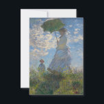 Monet's Woman with Parasol,Impressionist Landscape Thank You Card<br><div class="desc">Claude Monet's Woman with a Parasol was painted in 1875 and is one of his iconic impressionist masterpieces. The painting depicts Madame Monet and her son, captured in a windy outdoor setting. The woman is holding a parasol, and the child stands beside her. The scene is set against a vibrant...</div>