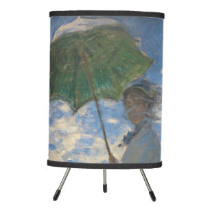 Monet's Woman with Parasol,Impressionist Landscape Tripod Lamp