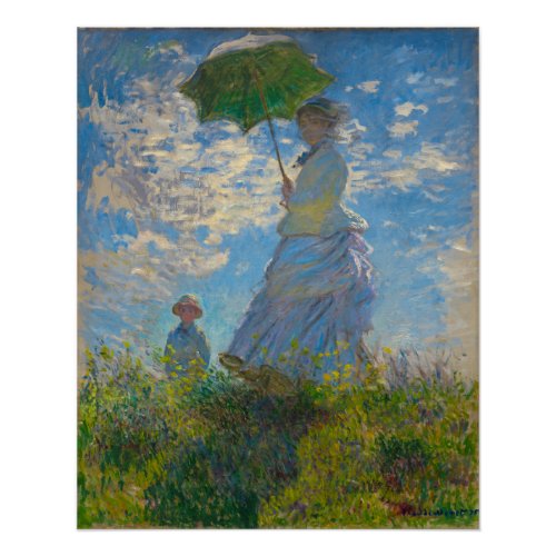 Monets Woman with Parasol Poster