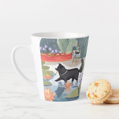 MONETZ LITTLE HELPER black dog Latte Mug
