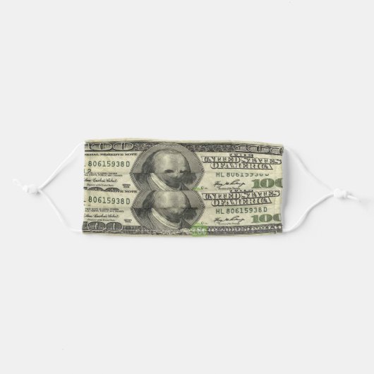 Money - 100 dollar Bills Cloth Face Mask (Front, Folded)