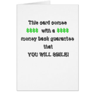 Money Back Guarantee Cards