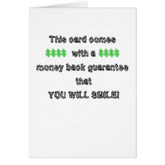 Money Back Guarantee Cards (Front)