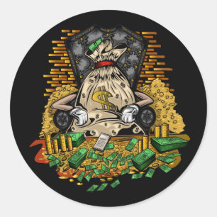 Money Bag  Classic Round Sticker