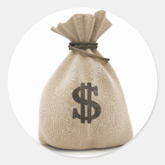 money bag classic round sticker