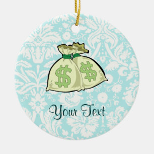 Money Bags; Cute Ceramic Ornament