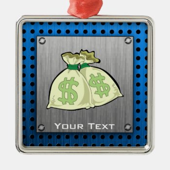 Money Bags; Metal-look Metal Ornament by z_mall at Zazzle