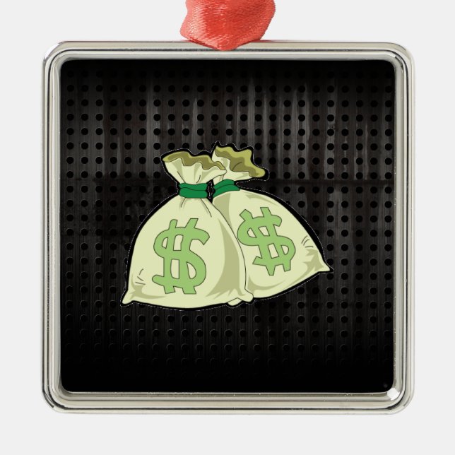 Money Bags; Rugged Metal Ornament (Front)