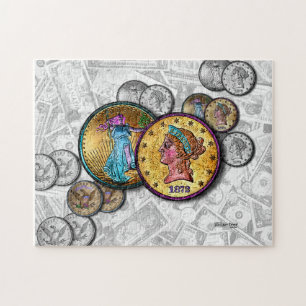 Money Big Coins Gold Dollar Puzzle