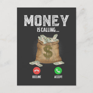 Money Calling  Business Gangster Entrepreneur Rich Postcard