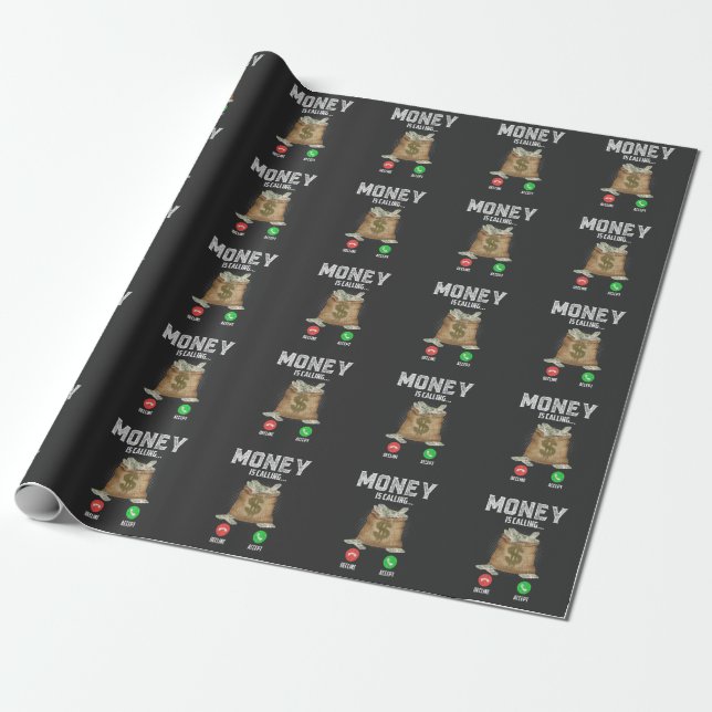 Money Calling  Business Gangster Entrepreneur Rich Wrapping Paper (Unrolled)