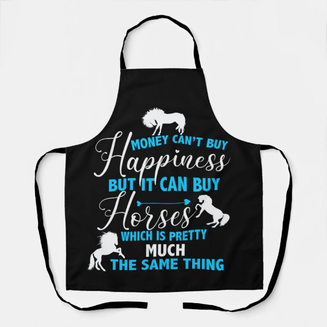 Money Can Buy Horses Blue  Apron (Front)