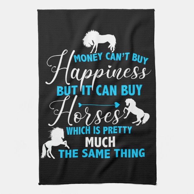 Money Can Buy Horses Blue  Kitchen Towel (Vertical)