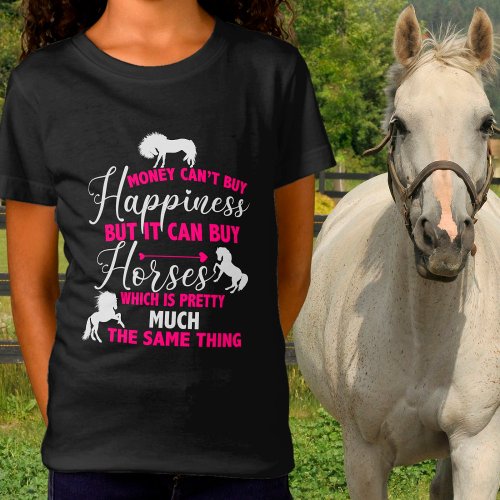 Money Can Buy Horses Hot Pink T_Shirt