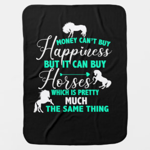 Money Can Buy Horses Mint Green    Baby Blanket