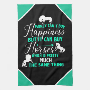 Money Can Buy Horses Mint Green Kitchen Towel