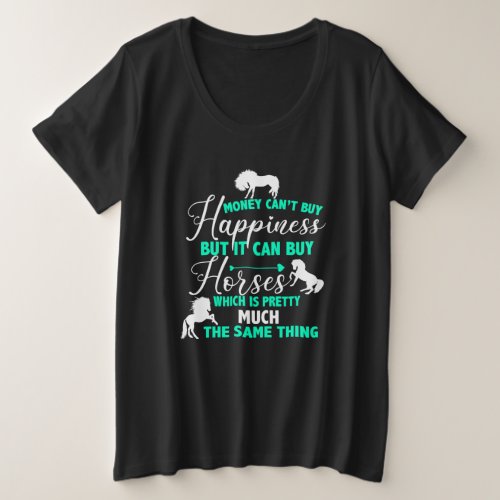 Money Can Buy Horses Mint Green  Plus Size T_Shirt