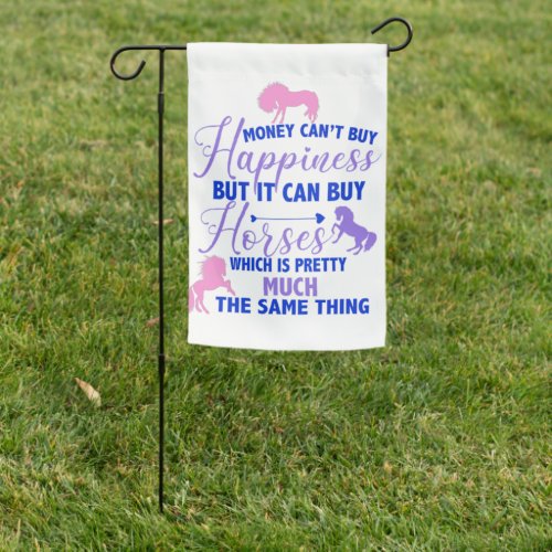 Money Can Buy Horses Purple Pink   Garden Flag