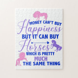 Money Can Buy Horses Purple Pink Jigsaw Puzzle
