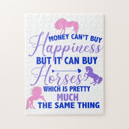 Money Can Buy Horses Purple Pink   Jigsaw Puzzle