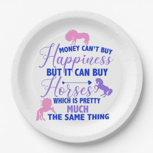 Money Can Buy Horses Purple Pink   Paper Plates