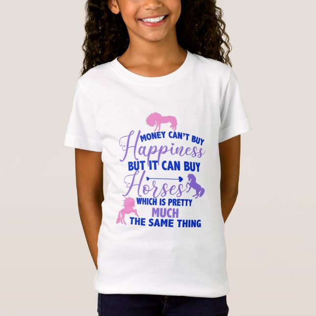 Money Can Buy Horses Purple Pink T-Shirt (Front)