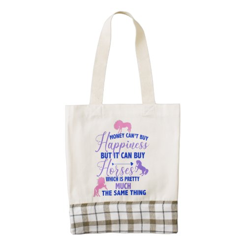 Money Can Buy Horses Purple Pink    Zazzle HEART Tote Bag