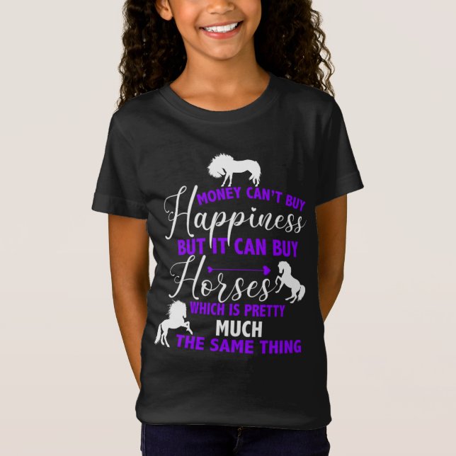 Money Can Buy Horses Purple T-Shirt (Front)