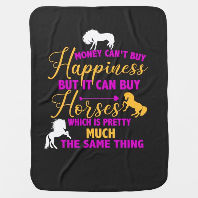 Money Can Buy Horses Purple Yellow  Baby Blanket (Front)