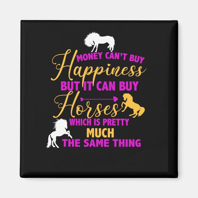 Money Can Buy Horses Purple Yellow    Magnet (Front)