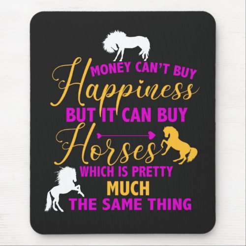Money Can Buy Horses Purple Yellow  Mouse Pad