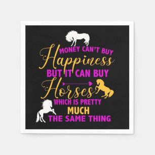 Money Can Buy Horses Purple Yellow   Napkins