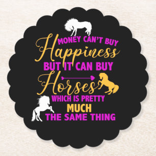 Money Can Buy Horses Purple Yellow      Paper Coaster