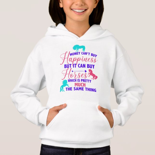 Money Can Buy Horses Tri-Color   Hoodie (Front)