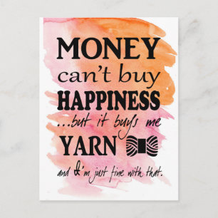 Money Can't Buy Happiness Crafts Watercolor Postcard