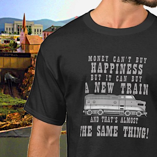 Money Cant Buy Happiness Diesel Train Engine  T_Shirt