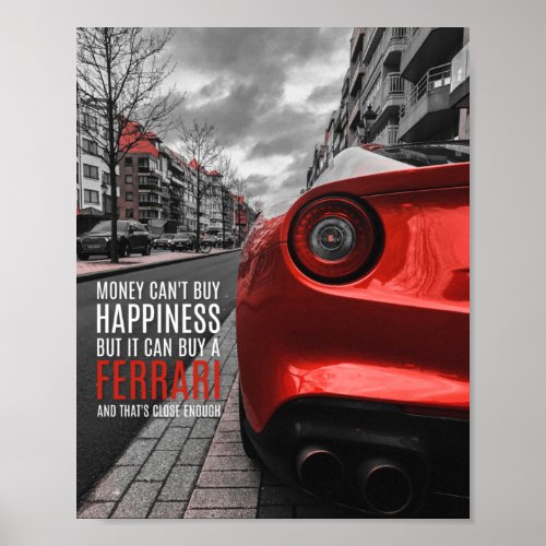 Money cant buy happiness  Motivational Quote Poster