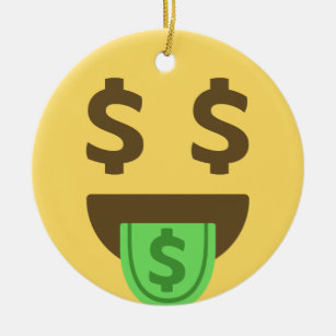 Money&Cash Emoji Ceramic Ornament